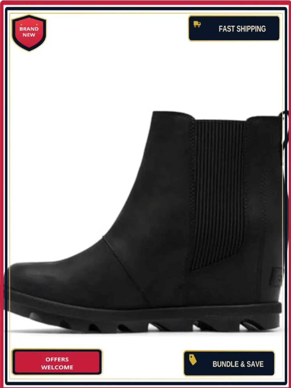 Sorel Joan Rhapsody Chelsea Wedge Leather Waterproof Slip-On